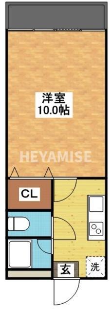 ハイツチェリーヒル(1K/3階)の間取り写真