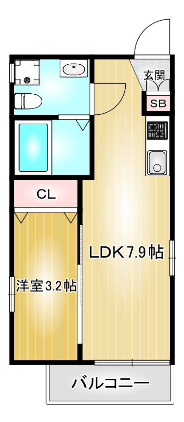 ソリッド新栄(1K/3階)の間取り写真