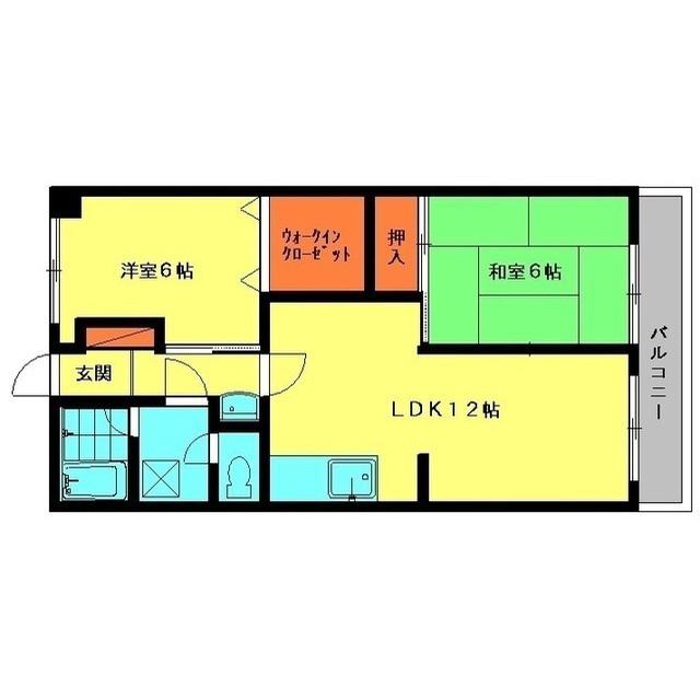 オリエンタルハイツ(2LDK/1階)の間取り写真