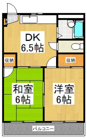 サンハイツ新堀(2DK/1階)の間取り写真