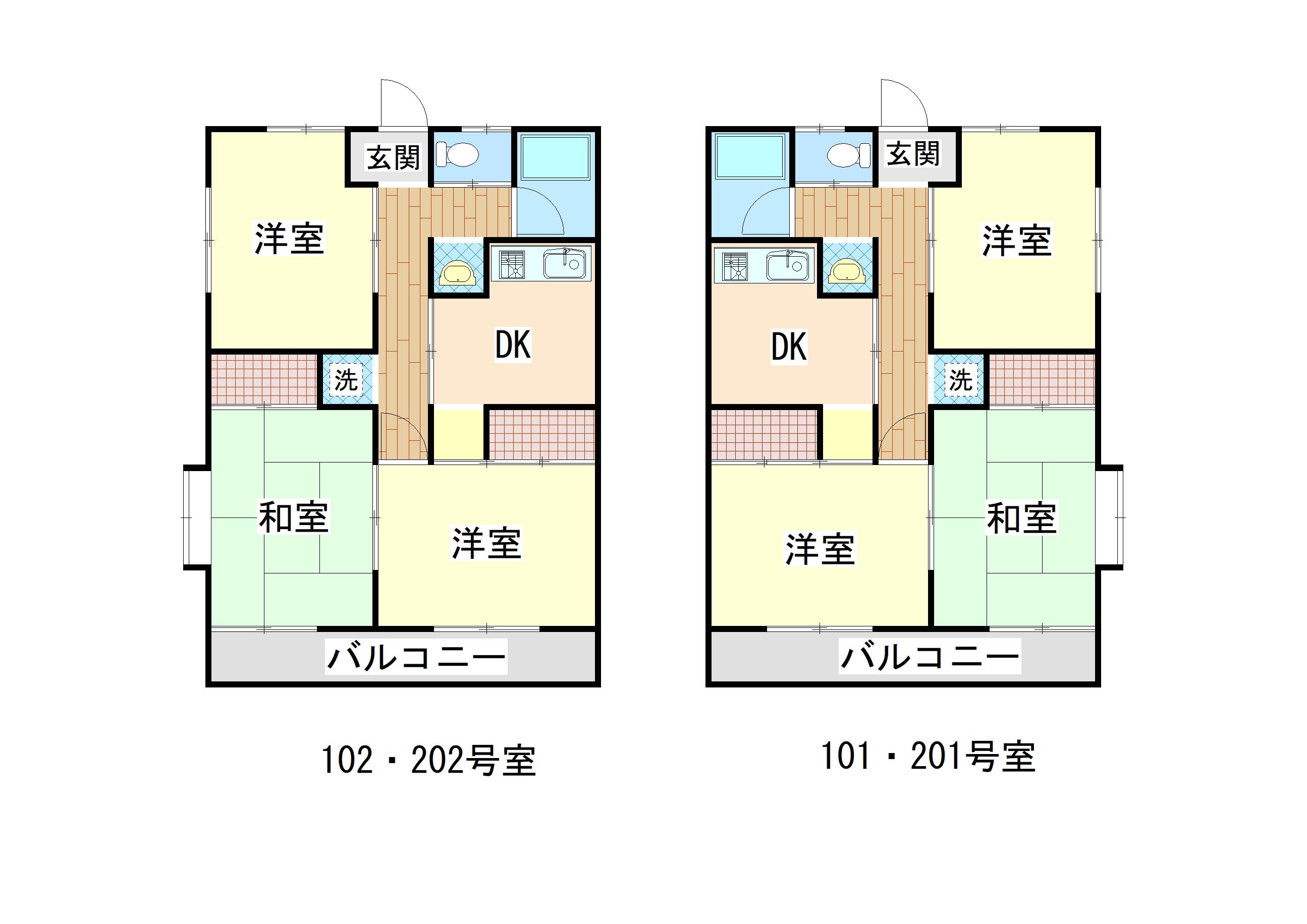 アデリーヌハイツ(3DK/2階)の間取り写真