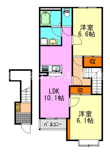 スプリングチェリーI(2LDK/2階)の間取り写真