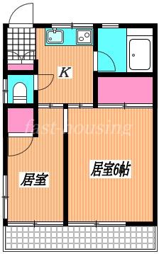 第2桜荘(2K/2階)の間取り写真