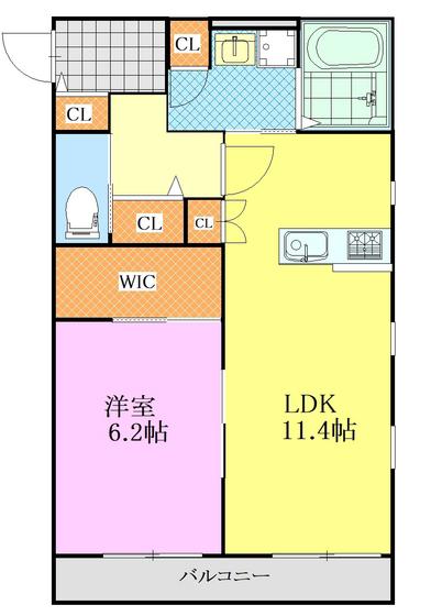 クーアヴァン(1LDK/3階)の間取り写真