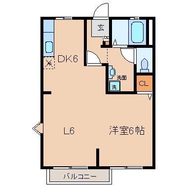 ガーデンハウス松雪(1LDK/2階)の間取り写真