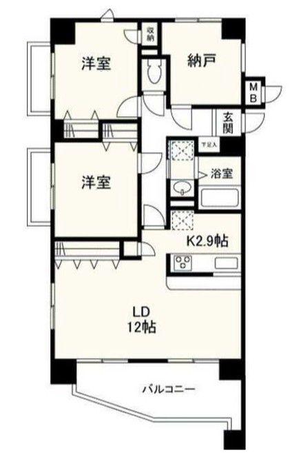 ブルールイイヅカ(2SLDK/7階)の間取り写真