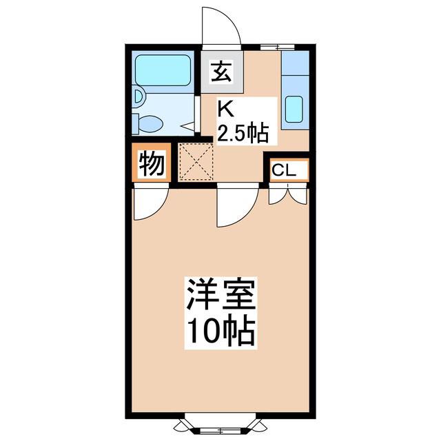二ノ沢ハイツ(1K/1階)の間取り写真