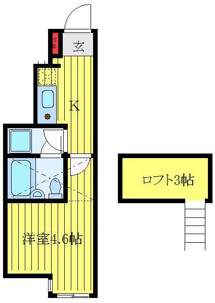 BEテラス赤羽(1K/1階)の間取り写真