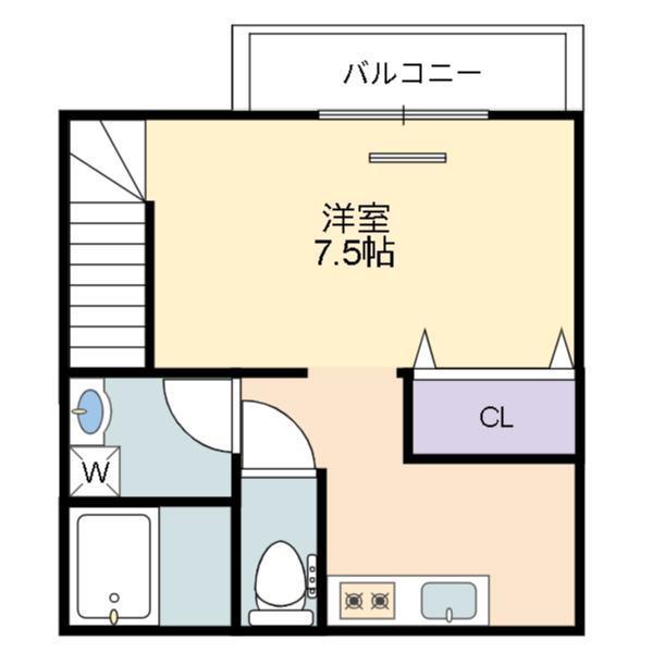 ADATTO LE CASA(1K/2階)の間取り写真