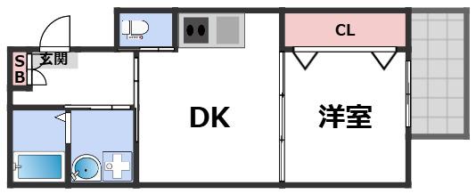 エム・ステージ勝山II(1DK/3階)の間取り写真