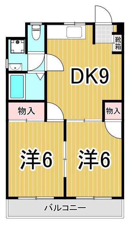 レジデンス菅谷(2DK/3階)の間取り写真