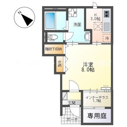 アヴァンティS(1K/1階)の間取り写真