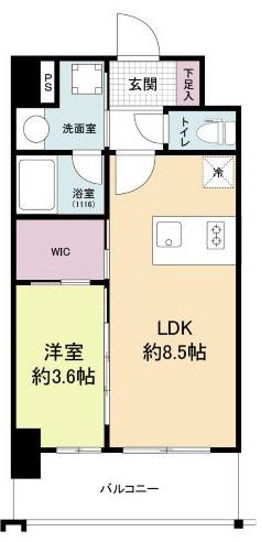 ORSUS大阪福島(1LDK/6階)の間取り写真