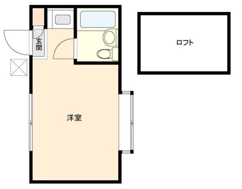 戸倉ハイツ(ワンルーム/2階)の間取り写真