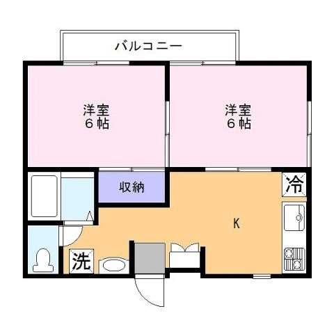 メゾン杉田II(2K/1階)の間取り写真