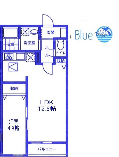オーチャード・アパートメントB(1LDK/1階)の間取り写真
