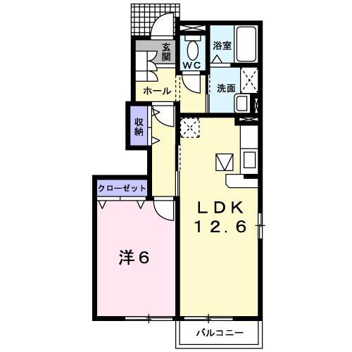 エスポワールB(1LDK/1階)の間取り写真