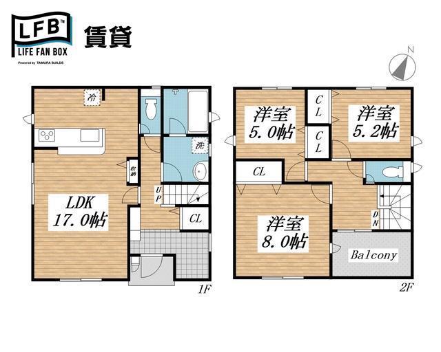 クレイドルガーデン山口市周布町第1 2号棟(3LDK/1階)の間取り写真
