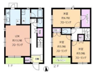 エクレール瀬田(3LDK/1階)の間取り写真