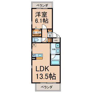 グレーシア上前津(1LDK/2階)の間取り写真