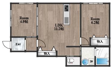SACHI RESIDENCE(2LDK/1階)の間取り写真