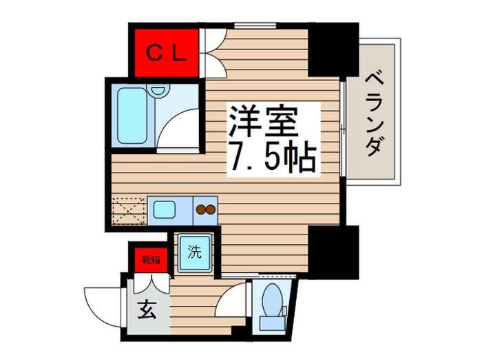 レグゼアゼスト亀戸(ワンルーム/7階)の間取り写真