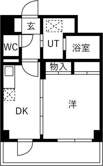 サンビューハイツ(1LDK/2階)の間取り写真