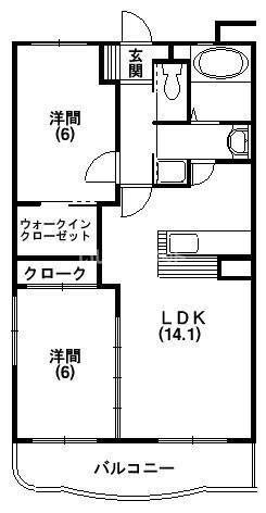 エスペランサ(2LDK/3階)の間取り写真