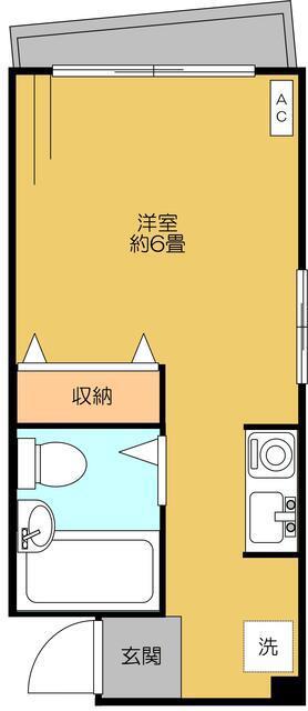 メゾン中葛西(ワンルーム/4階)の間取り写真