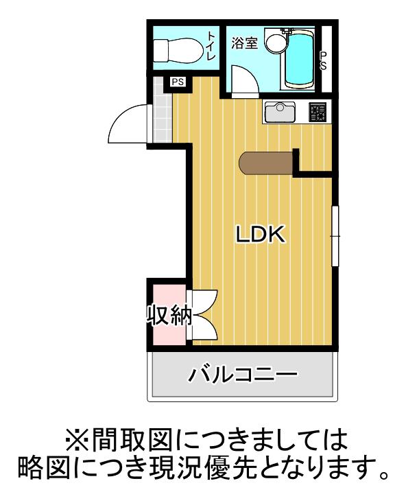 大京司ビル(ワンルーム/2階)の間取り写真