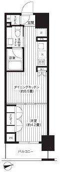レジディア新御徒町(1DK/12階)の間取り写真