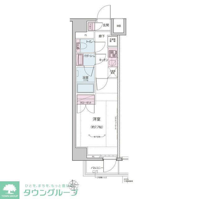 ザ・レジデンス神楽坂I(1K/7階)の間取り写真
