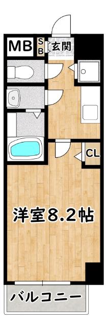 JT大阪ウエスト(1K/2階)の間取り写真