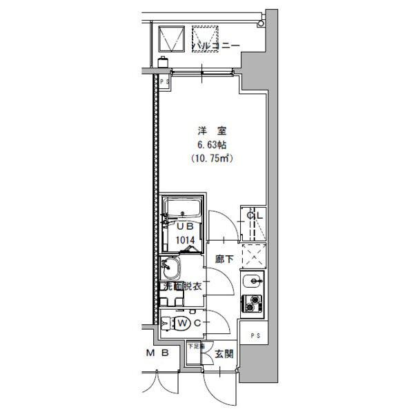 S-RESIDENCE植田ASOLEA(1K/9階)の間取り写真