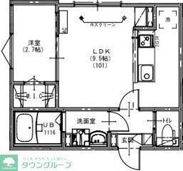KEIAI RESIDENCE みのり台(1LDK/1階)の間取り写真