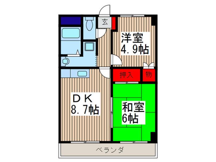 スター・ドミール(2DK/2階)の間取り写真