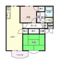 メルヘン北野(2LDK/1階)の間取り写真