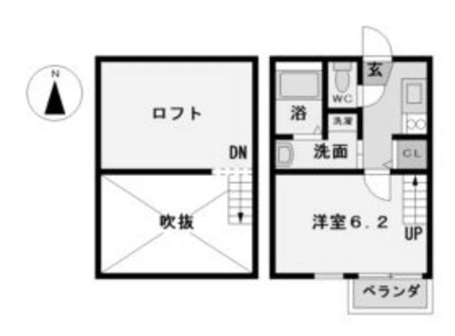 リバティ名駅(1K/1階)の間取り写真
