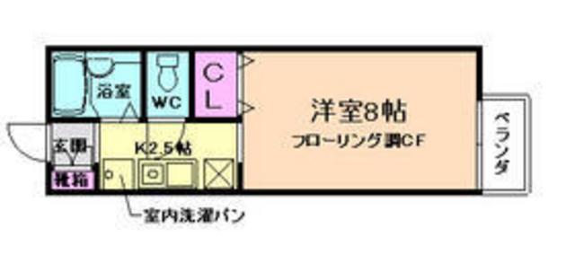 ソレーユ箕面(1K/1階)の間取り写真