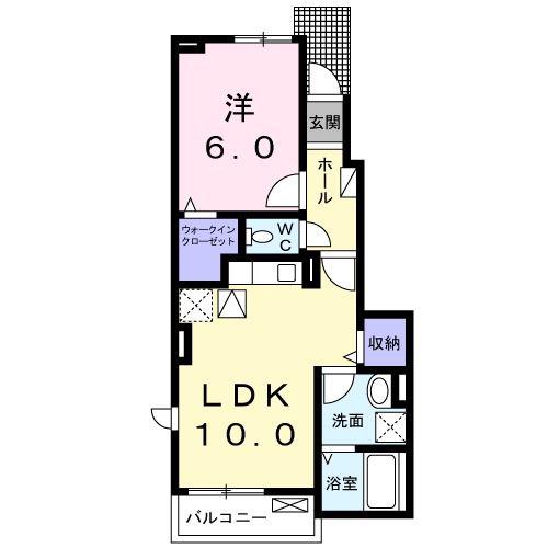 アザミII(1LDK/1階)の間取り写真