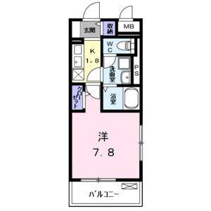 ハーモニーハイツ高畑(1K/3階)の間取り写真