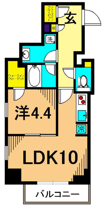 マスターズコート北品川(1LDK/11階)の間取り写真