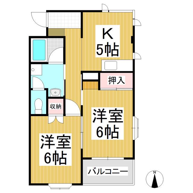 グリーンハイツ青木(2DK/3階)の間取り写真