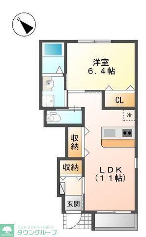 ランシール(1LDK/1階)の間取り写真