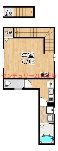LIB弁天町(ワンルーム/2階)の間取り写真