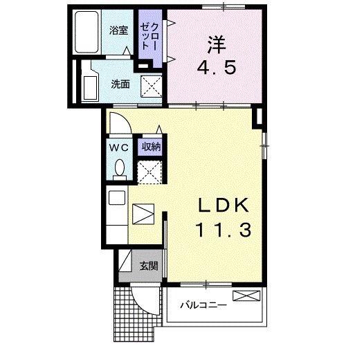 DOMUS RIPA(1LDK/1階)の間取り写真