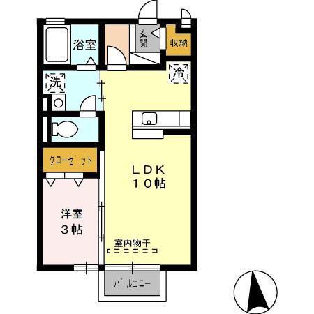 マノワール・K(1LDK/2階)の間取り写真