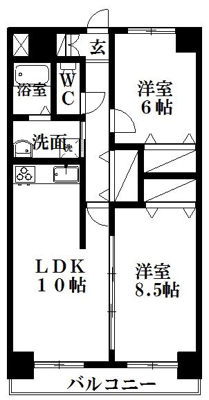 オット・アンダーレ(2LDK/1階)の間取り写真