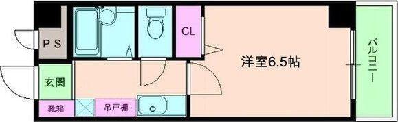 ∞中之島アンフィニ(1K/3階)の間取り写真