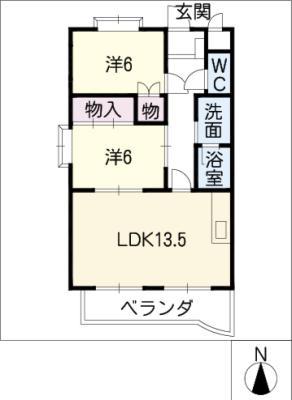 スカーラIII(2LDK/2階)の間取り写真